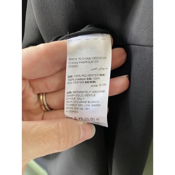 Chicos Blouse Womens Sz 2 US Large Black Career Office Work Day To Night Shirt - Picture 6 of 9